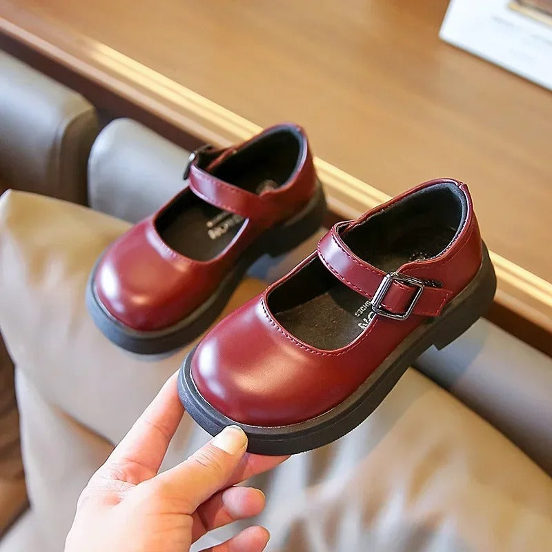 Classic leather-look loafers for girls