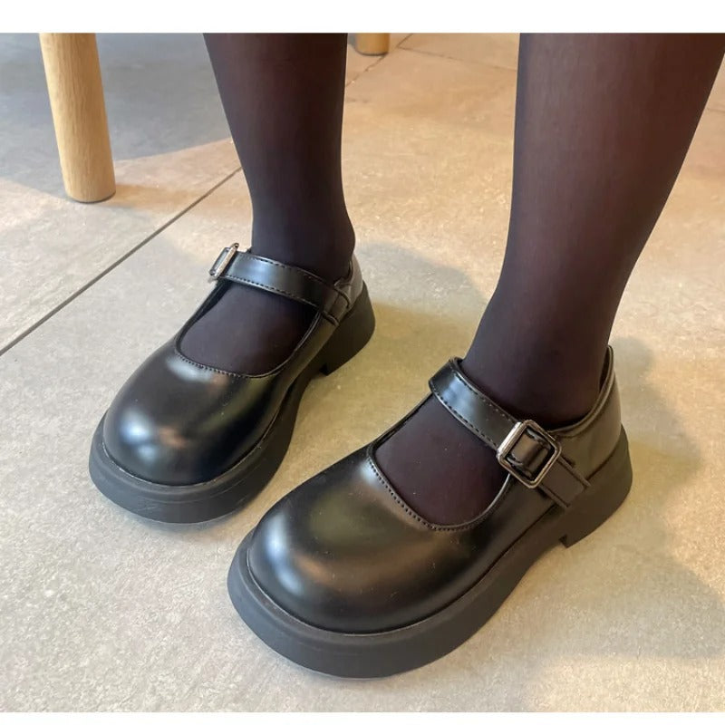 Classic leather-look loafers for girls