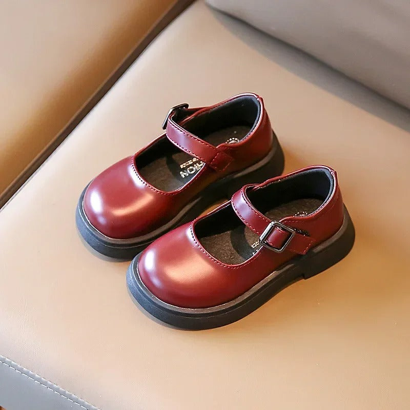 Classic leather-look loafers for girls