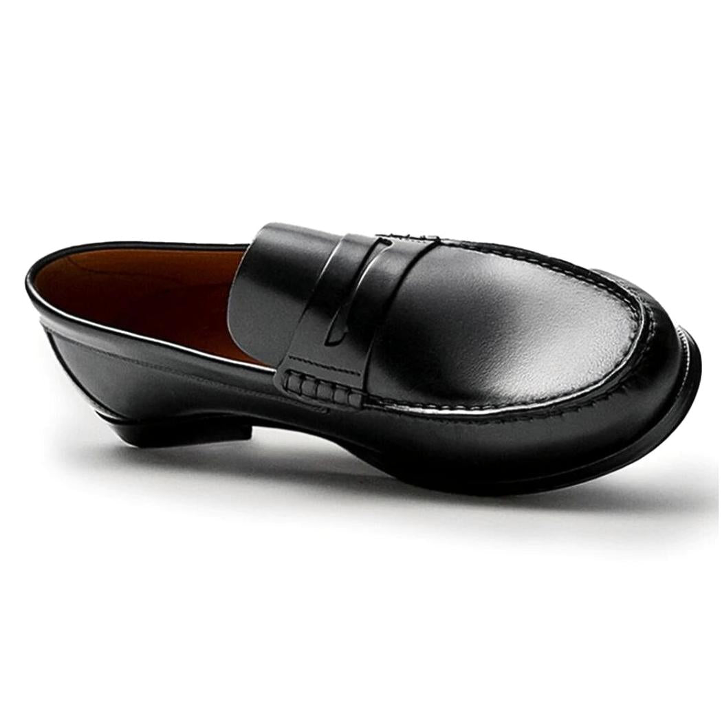 Men's casual brown or black genuine leather loafers