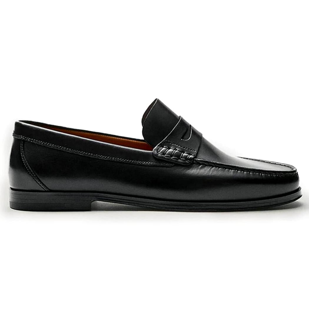 Men's casual brown or black genuine leather loafers