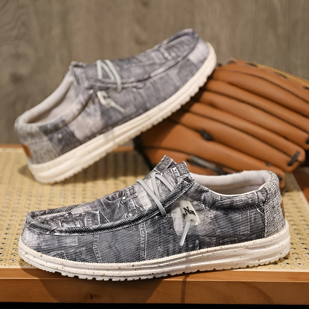 Men's denim-effect loafers