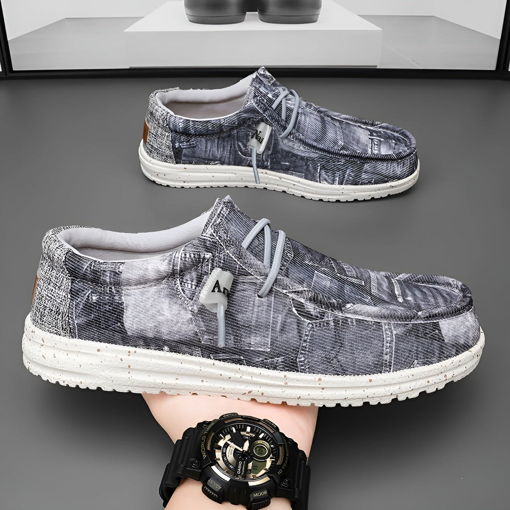 Men's denim-effect loafers