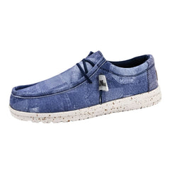 Men's denim-effect loafers, Blue