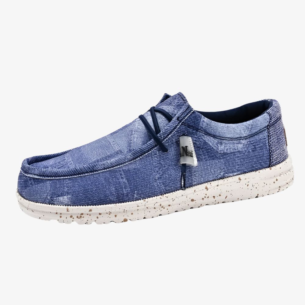 Men's denim-effect loafers