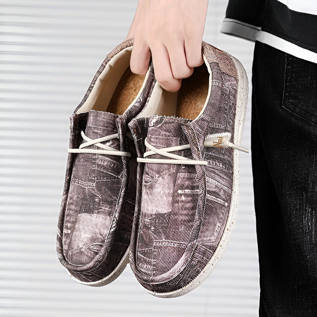 Men's denim-effect loafers