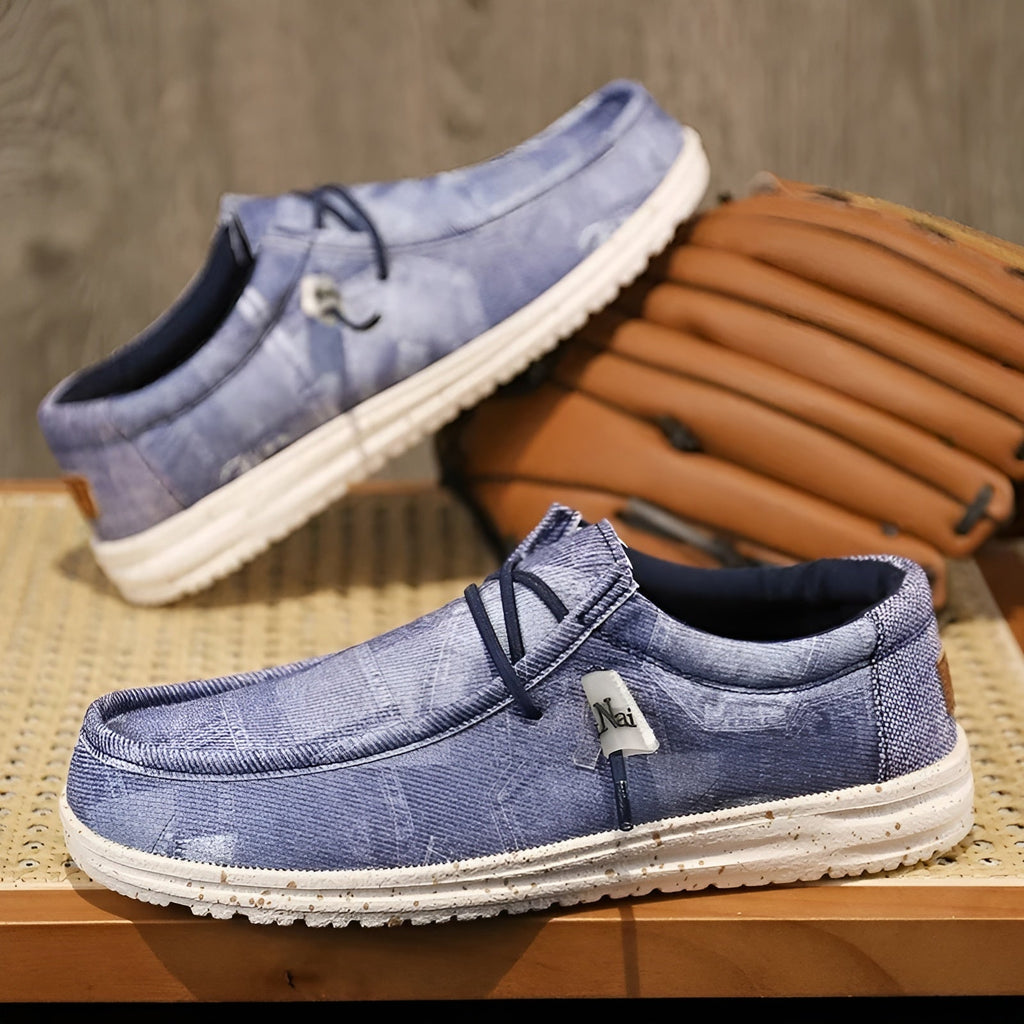 Men's denim-effect loafers