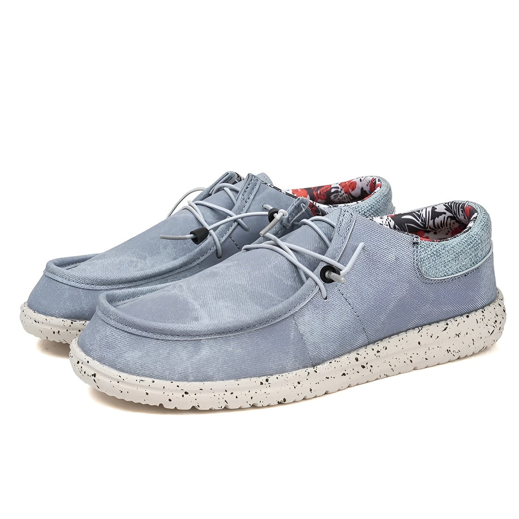 Men's floral-lined fabric loafers