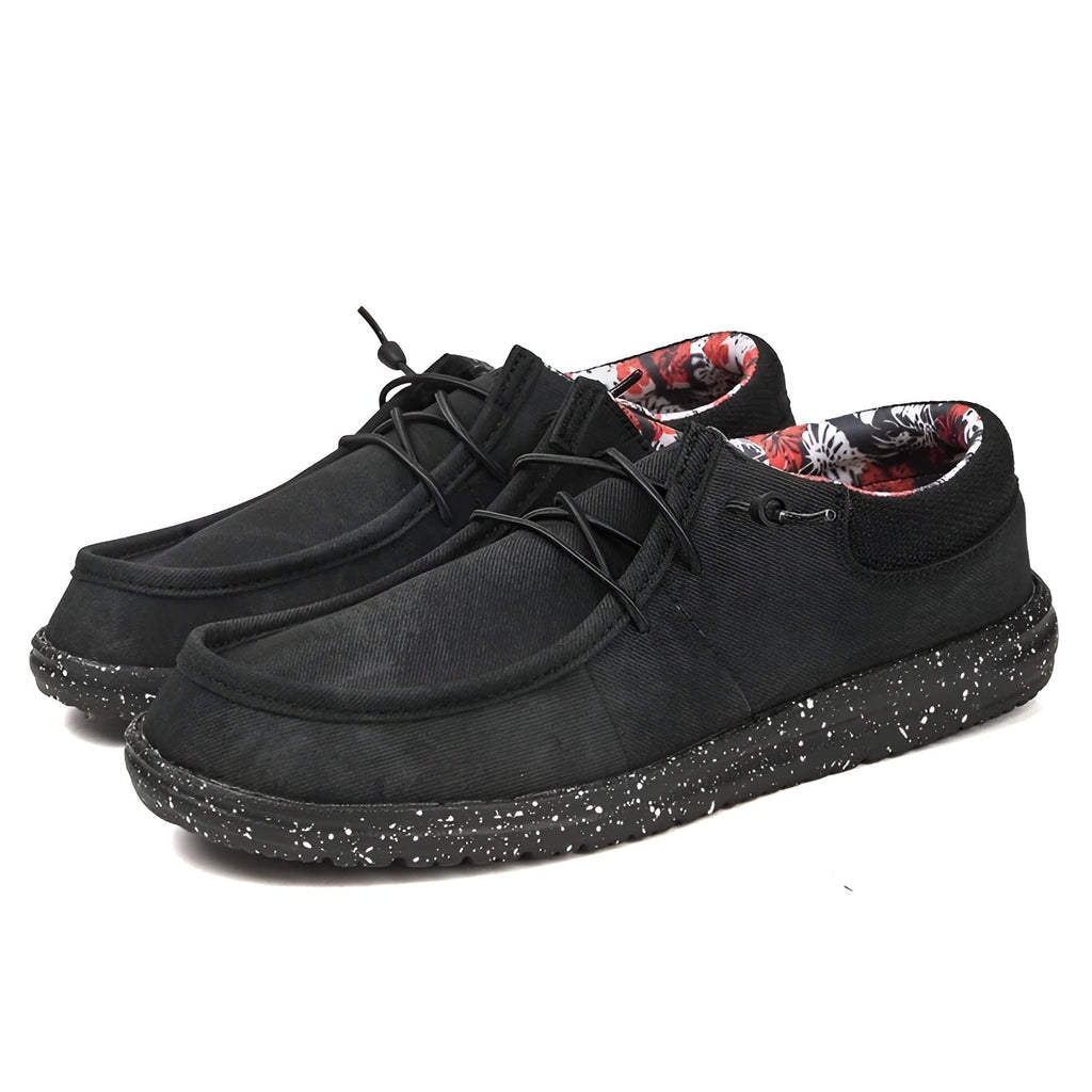 Men's floral-lined fabric loafers