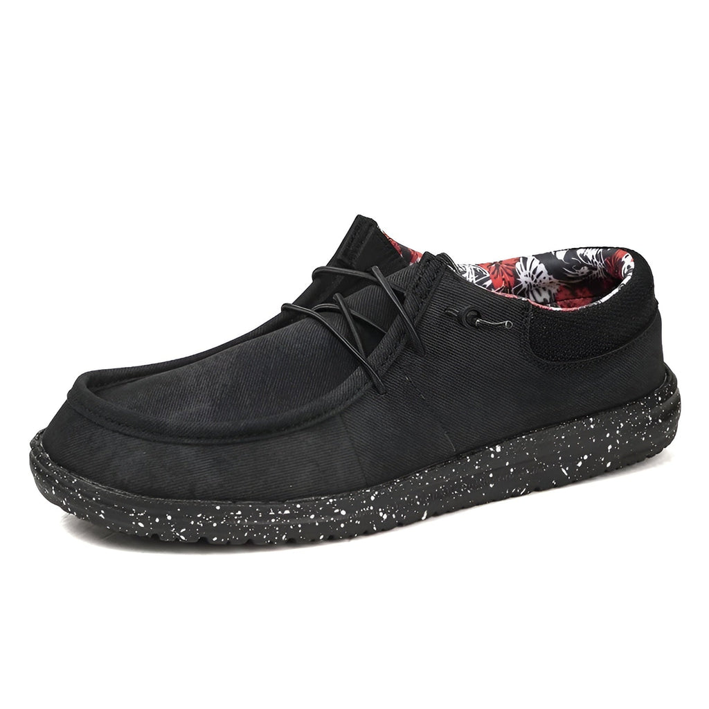 Men's floral-lined fabric loafers