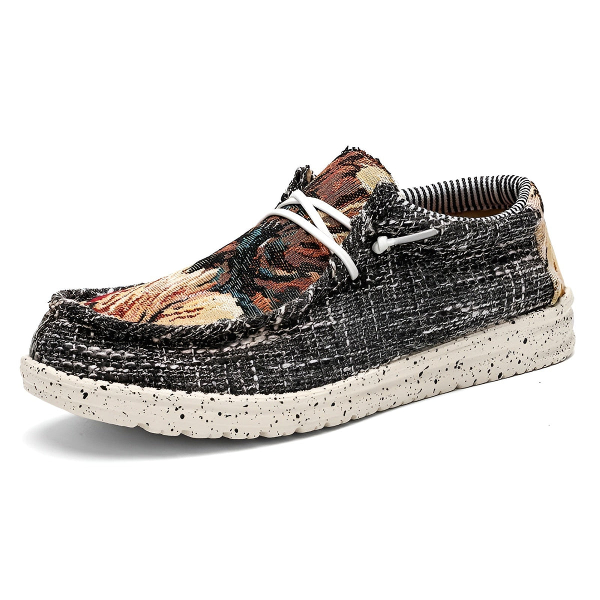 Men's fabric loafers with original patterns