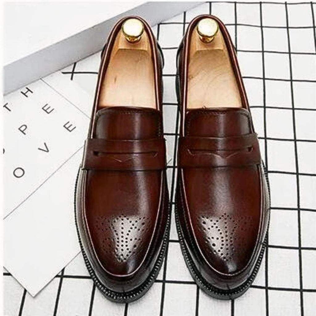 Men's wedding loafers in synthetic leather