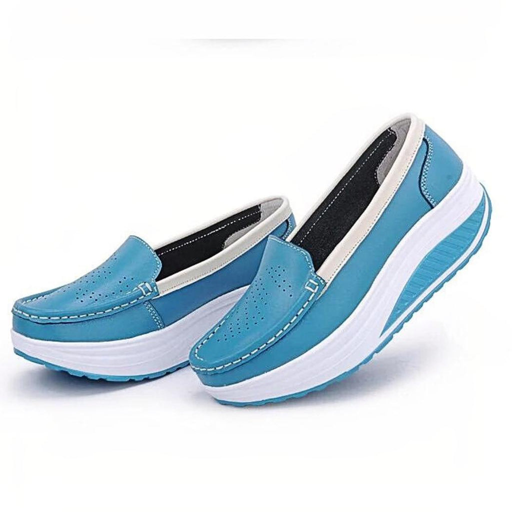 Women's breathable colorful platform loafers