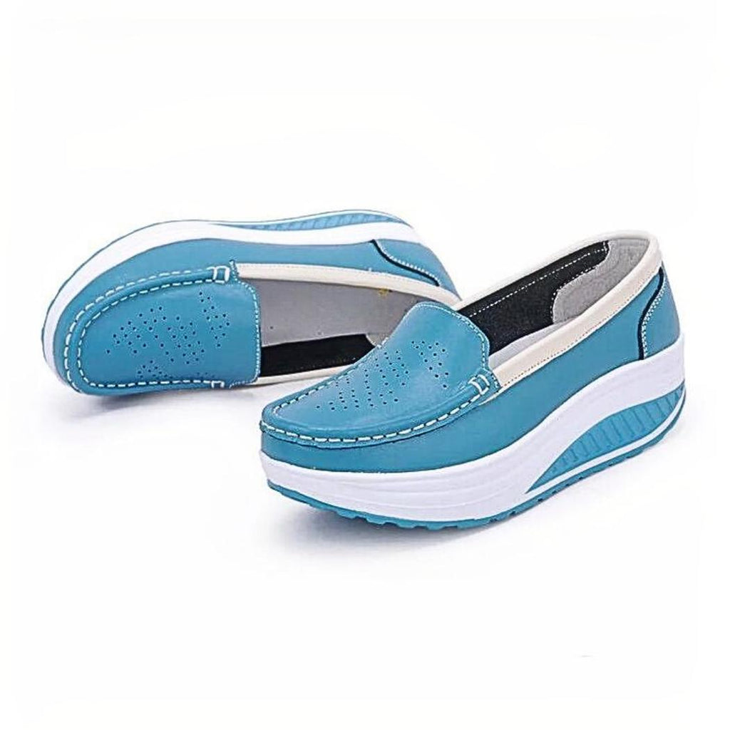 Women's breathable colorful platform loafers