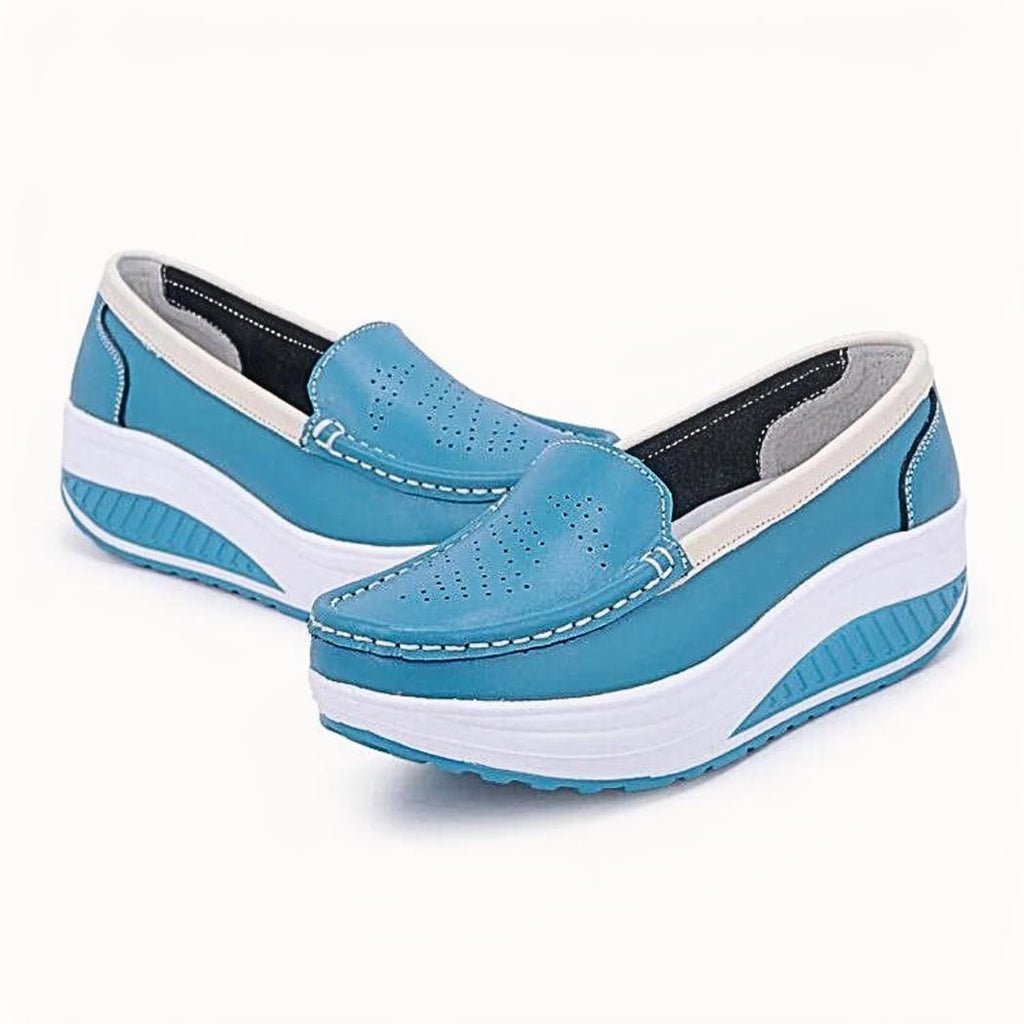 Women's breathable colorful platform loafers