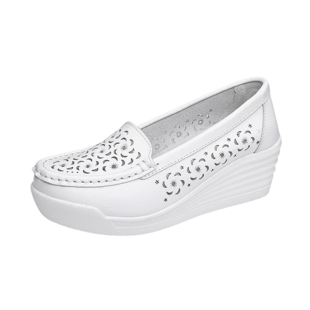 Breathable wedge loafers