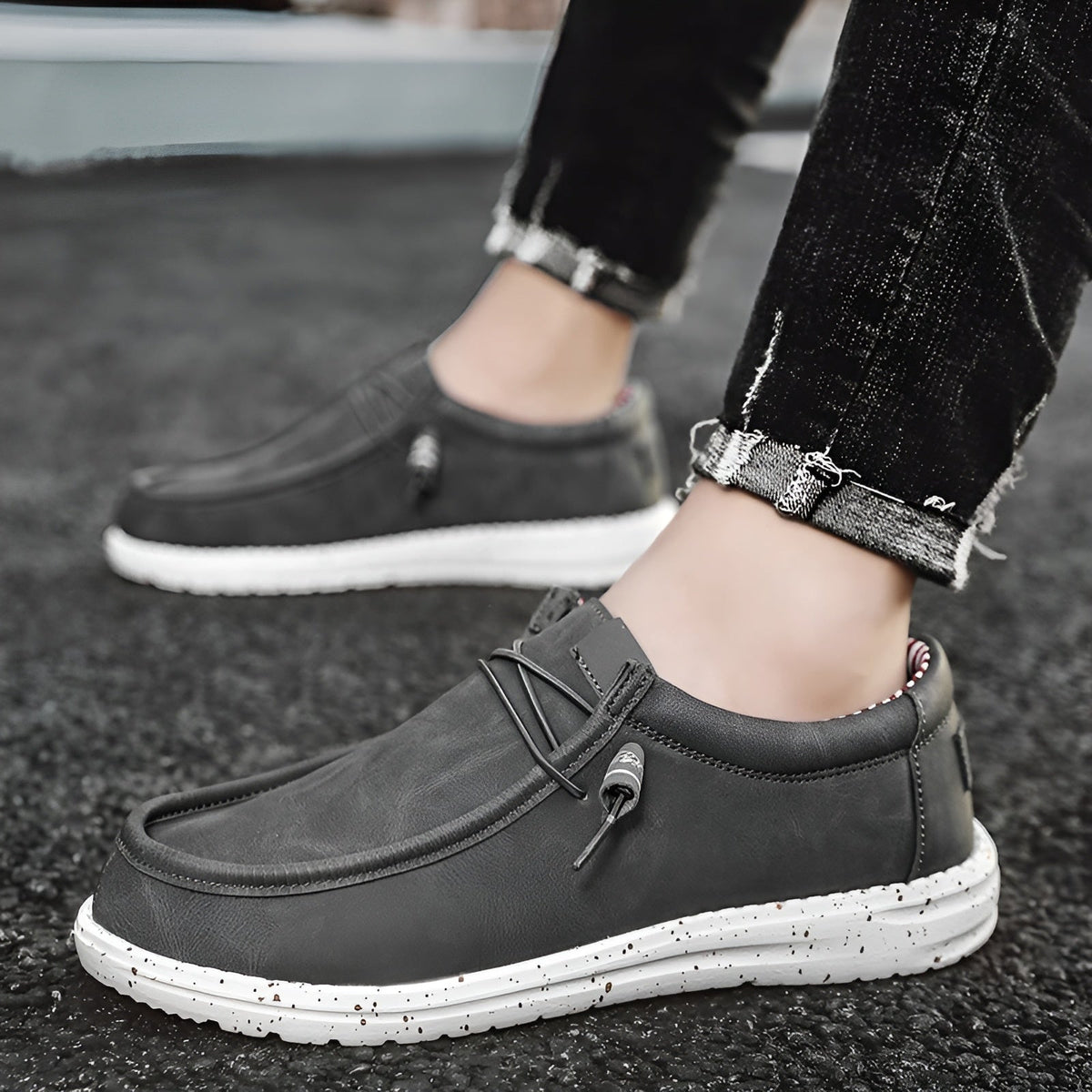 Men's American faux leather loafers