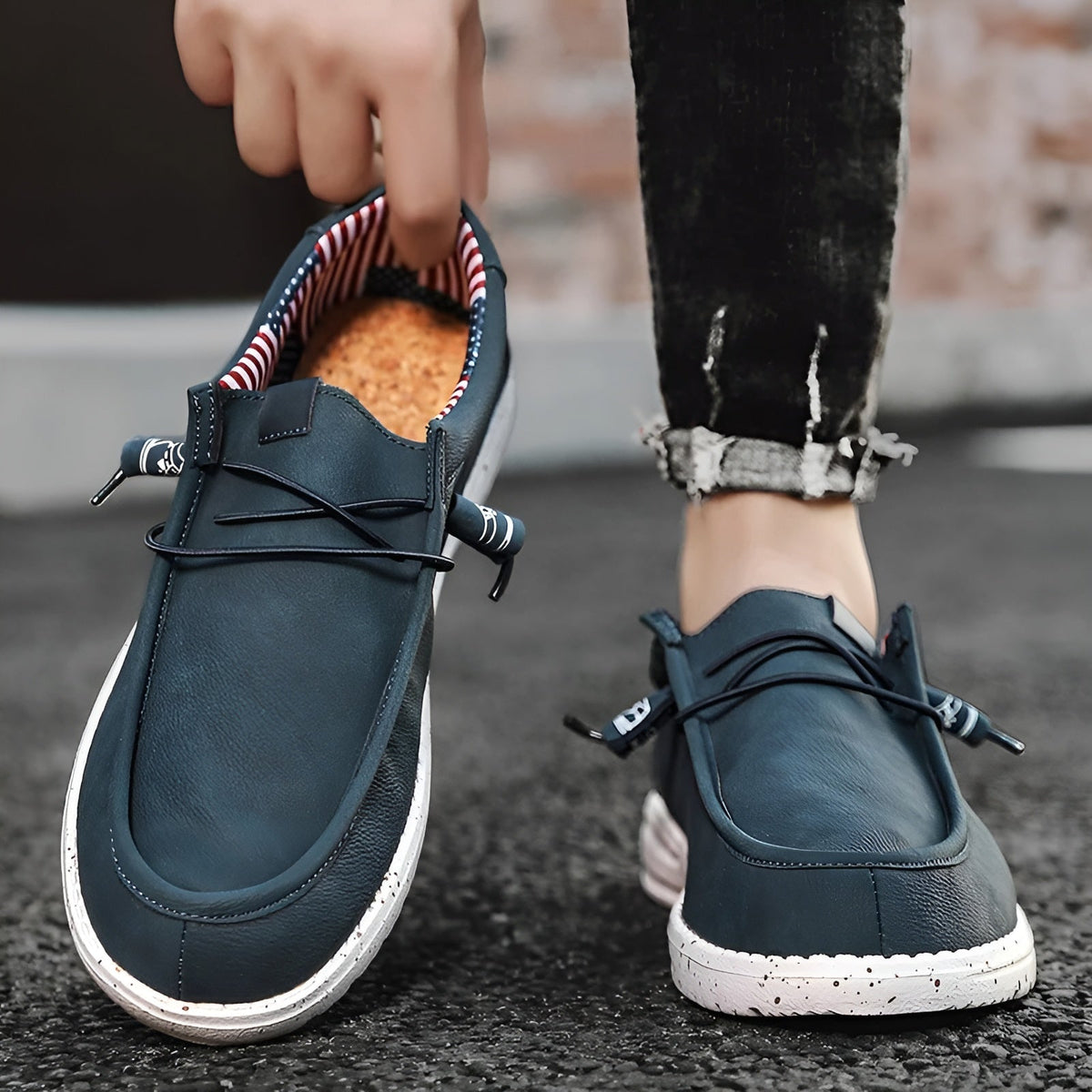 Men's American faux leather loafers