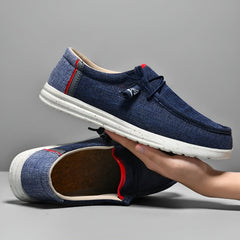 Men's canvas loafers, Navy blue