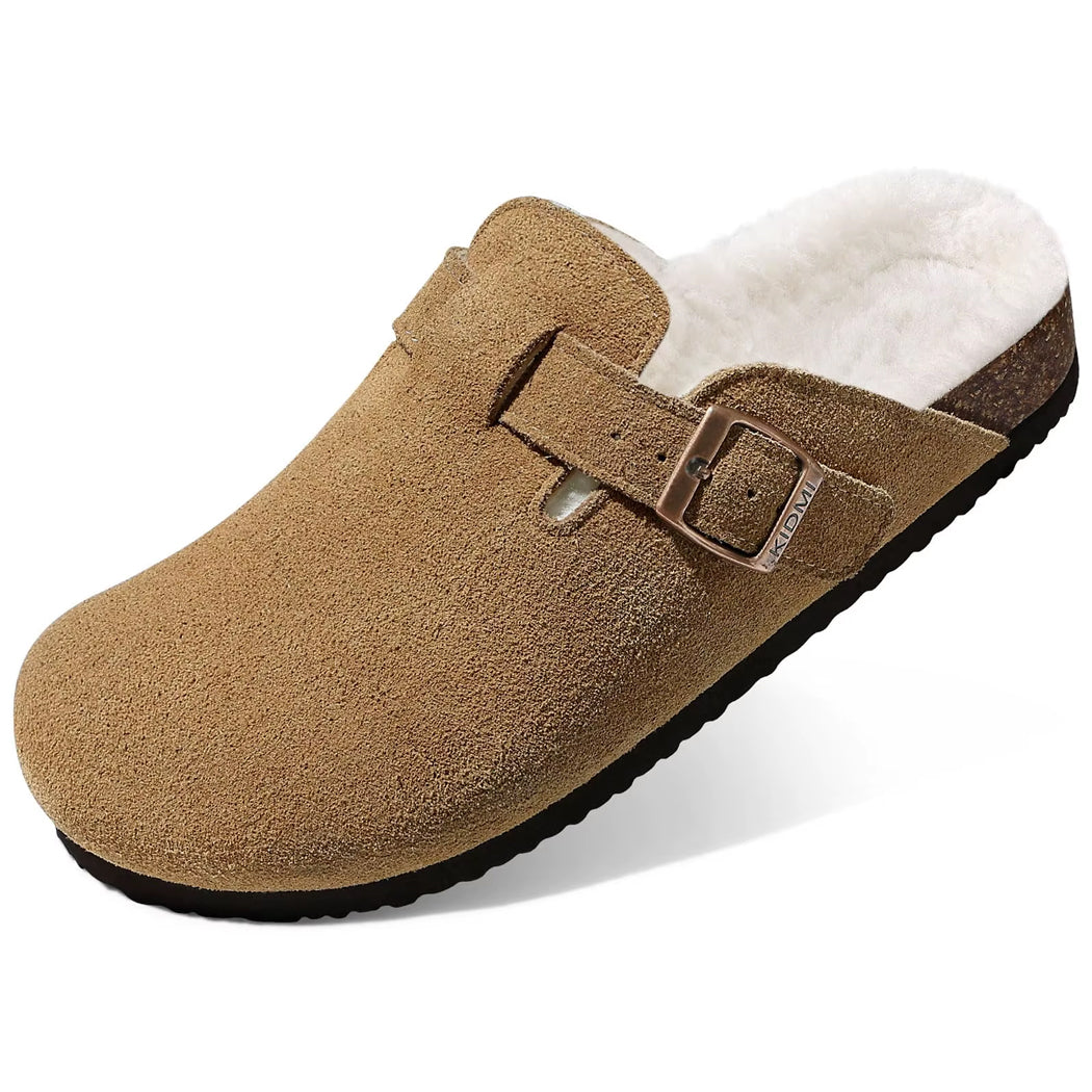 Suede-lined loafer clogs