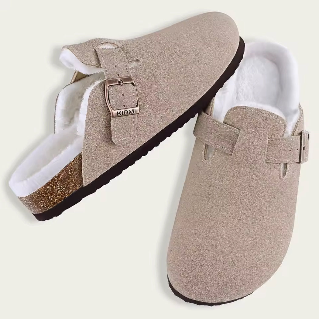 Suede-lined loafer clogs