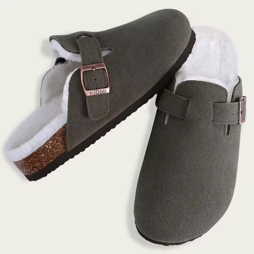 Suede-lined loafer clogs