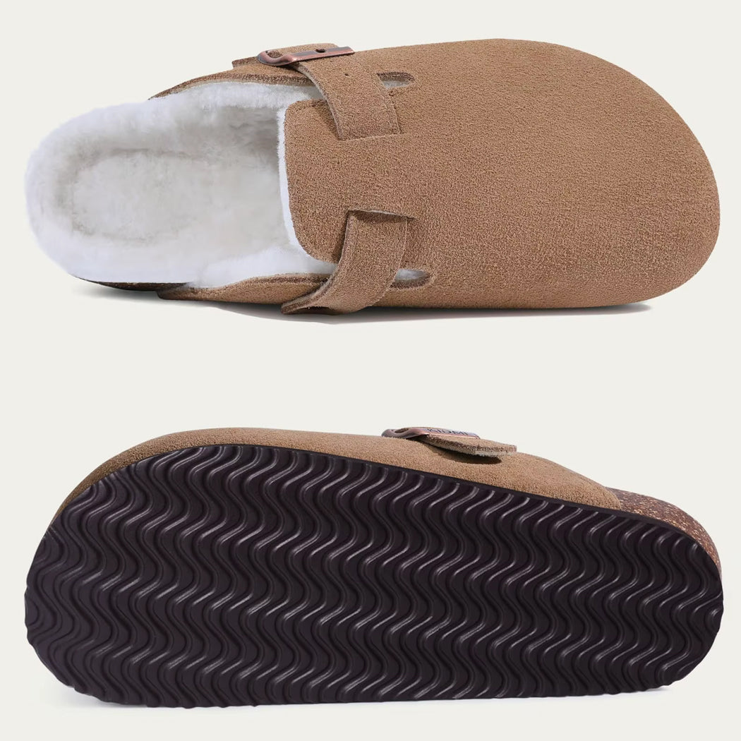 Suede-lined loafer clogs