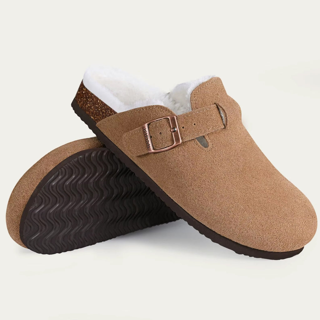 Suede-lined loafer clogs