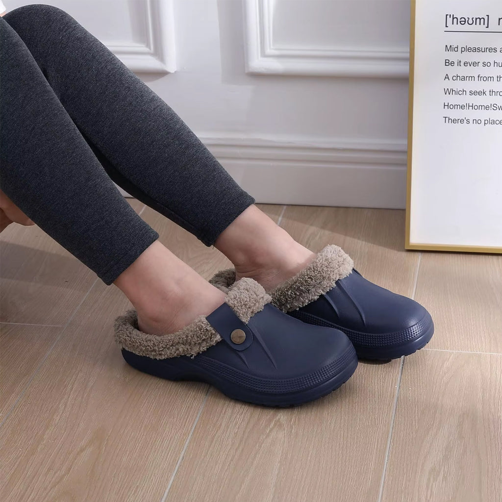 Lined waterproof clog loafers for women