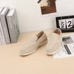 Stefano Suede Loafers, Old Money Style, Beige