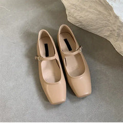 Trendy strappy Mary Jane ballerinas, Beige