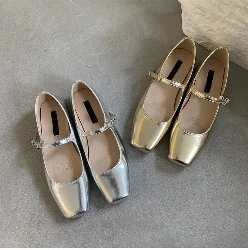 Trendy strappy Mary Jane ballerinas