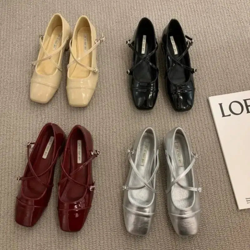 Comfortable Mary Jane retro ballet flats for women