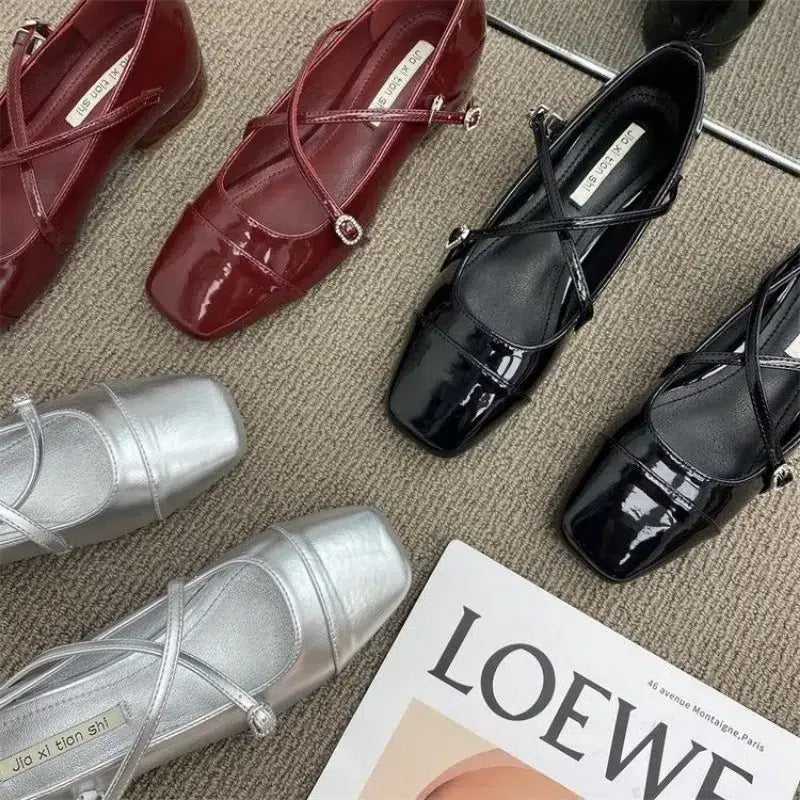 Comfortable Mary Jane retro ballet flats for women