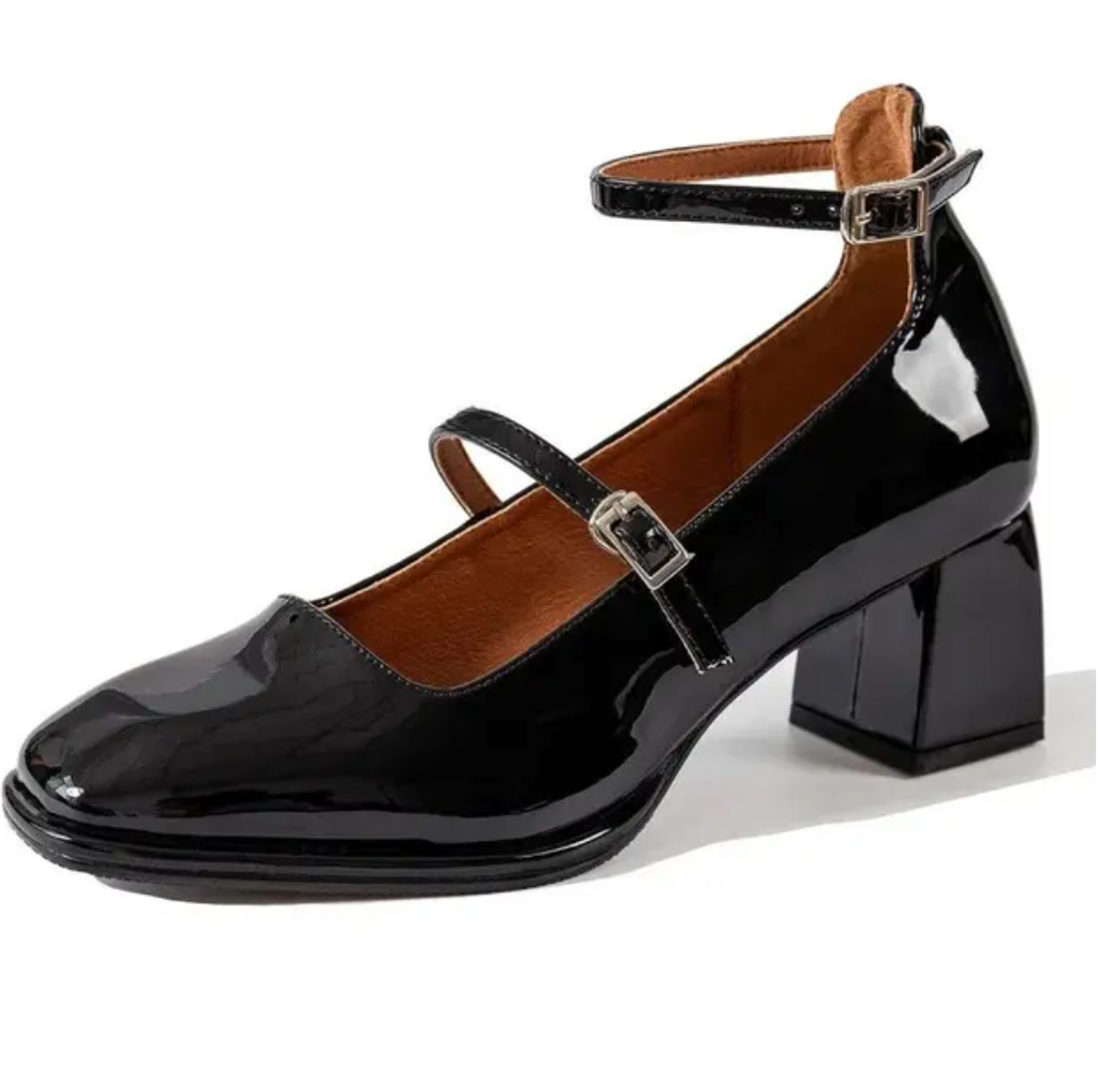 Patent Varnished Mary Jane shoes with heel for women