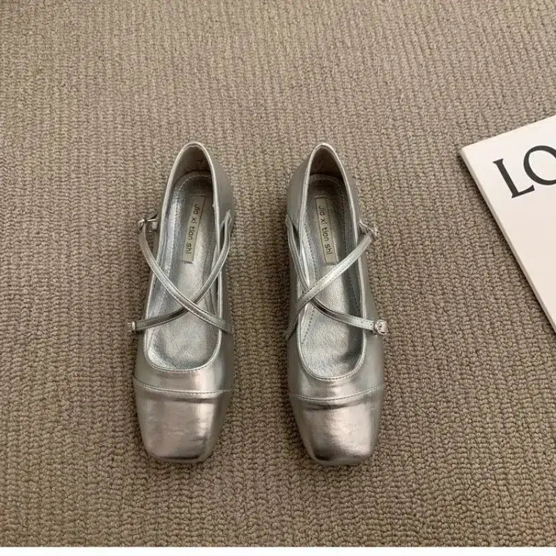 Comfortable Mary Jane retro ballet flats for women