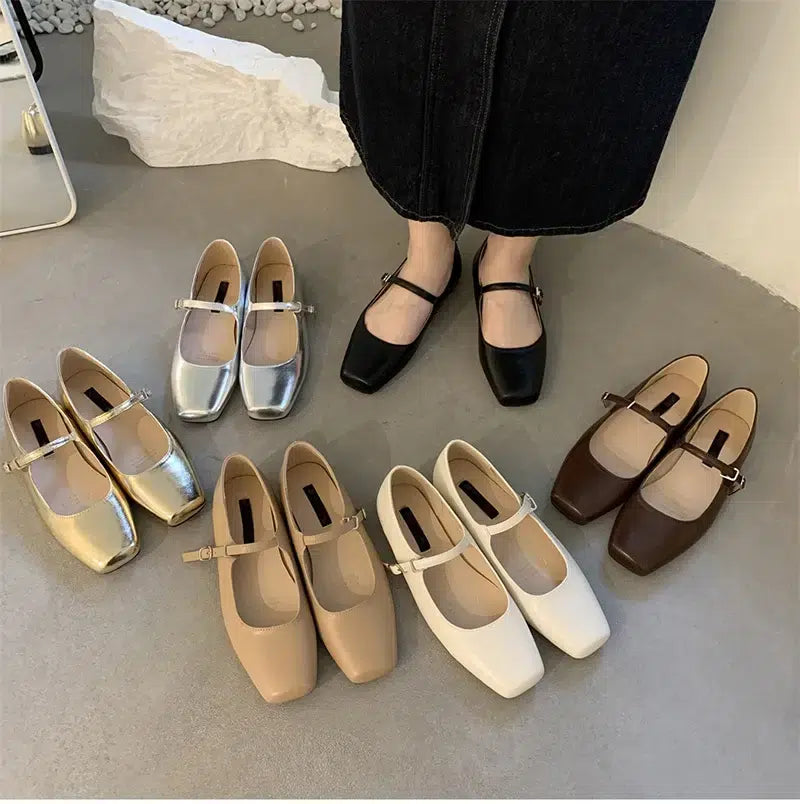 Trendy strappy Mary Jane ballerinas
