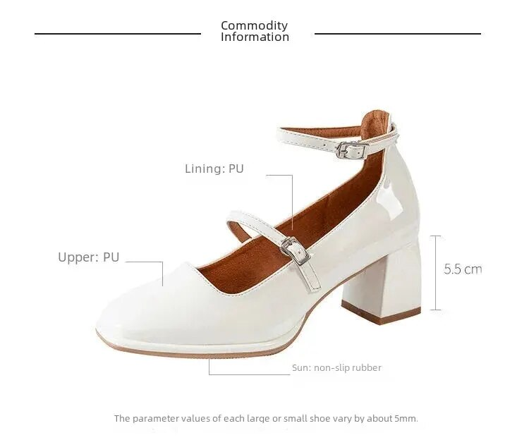 Patent Varnished Mary Jane shoes with heel for women