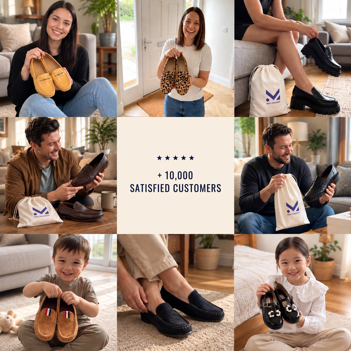 Collage de clientes et clients Mon Mocassin, satisfaction client Image