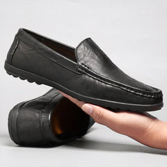 Breathable loafer in synthetic leather for men, Black