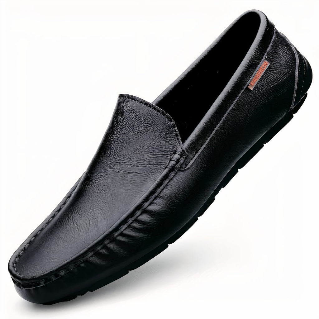 Breathable synthetic leather loafers for men