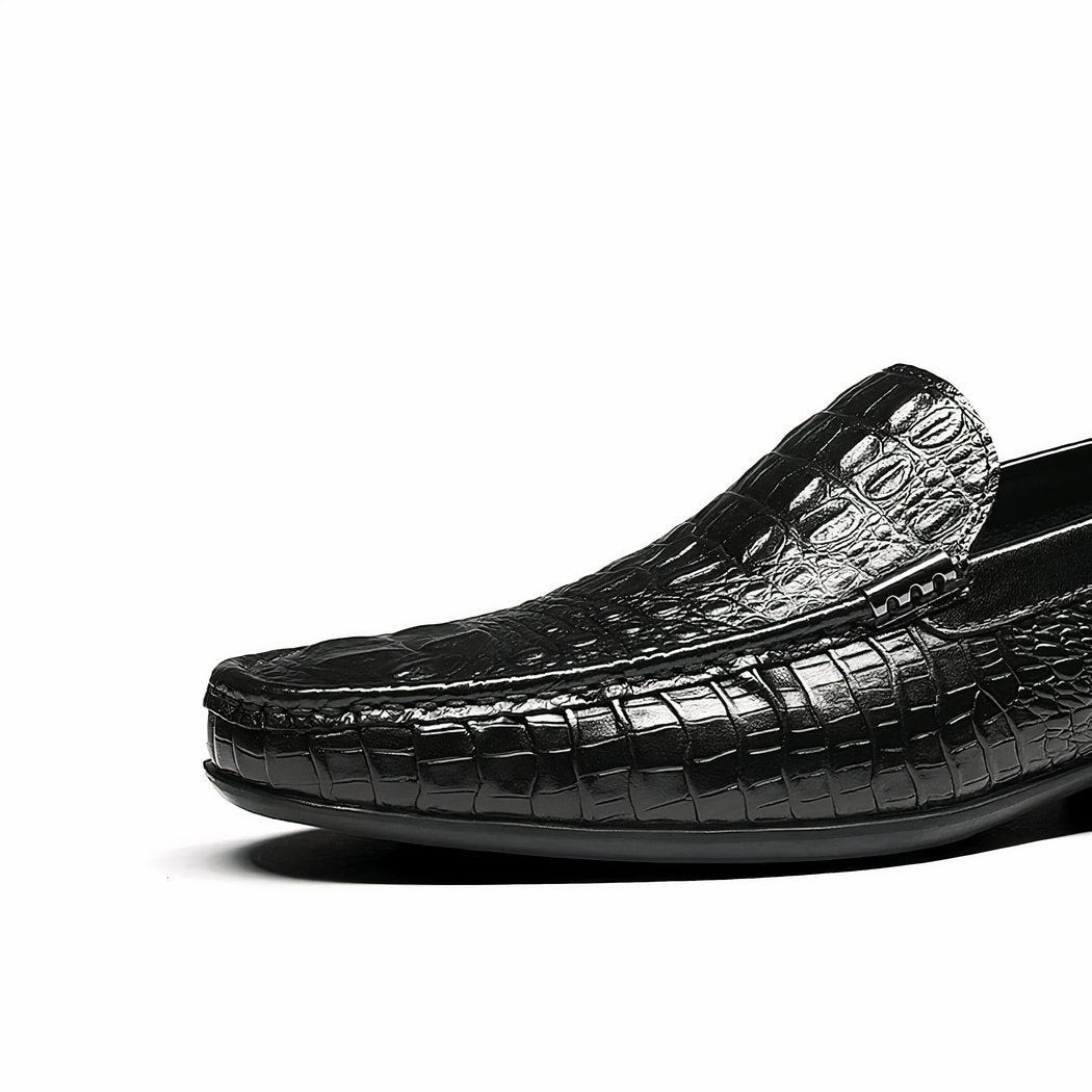chic black men's leather loafer