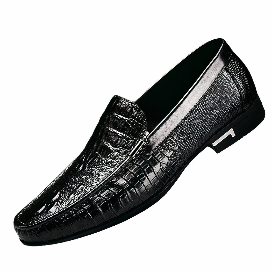 chic black men's leather loafer
