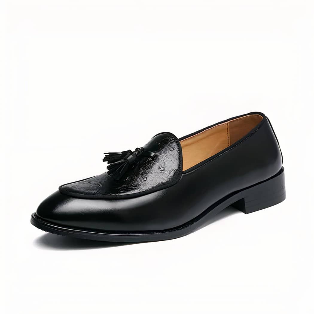Chic faux leather tassel loafers for men
