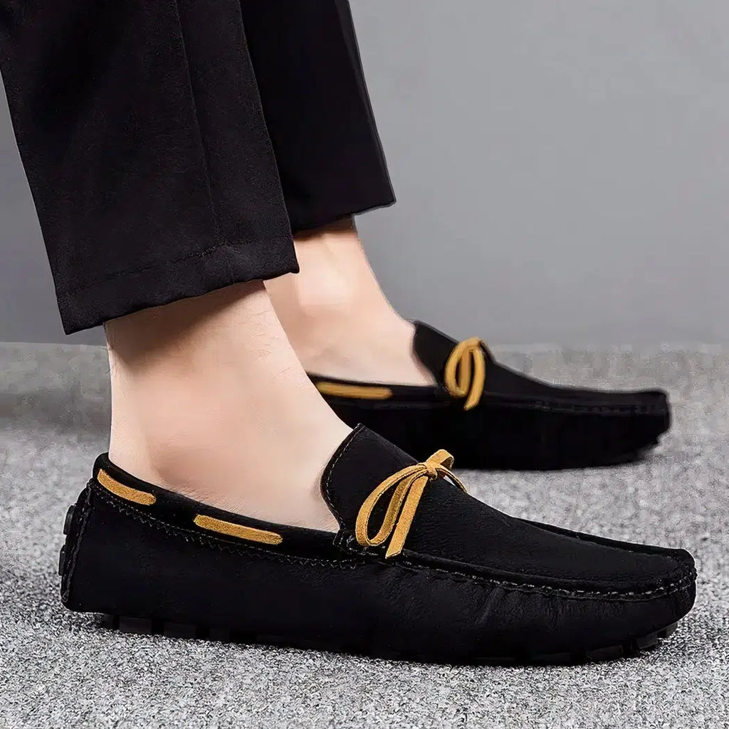 Classic suede-effect slip-on loafers for men
