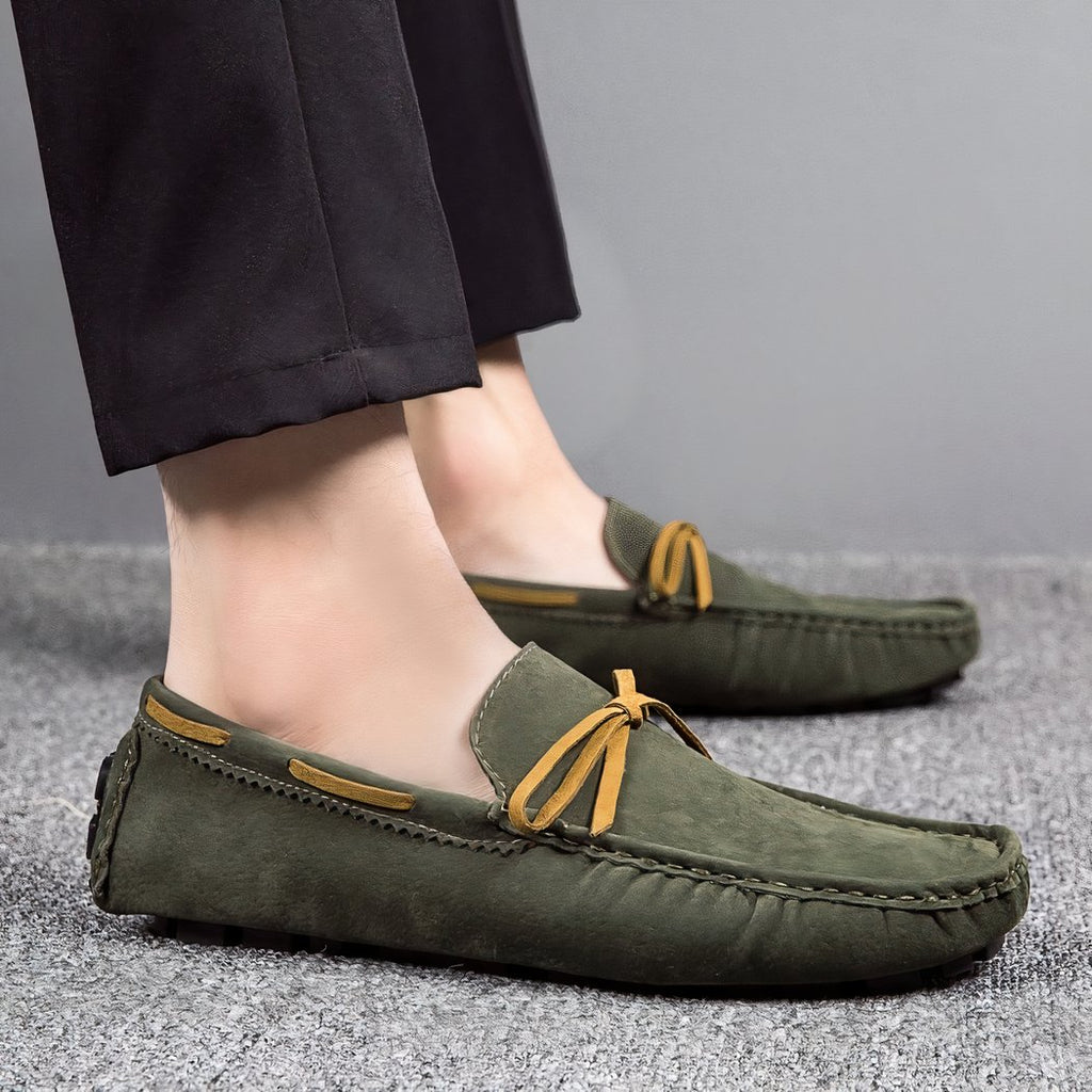 Classic suede-effect slip-on loafers for men