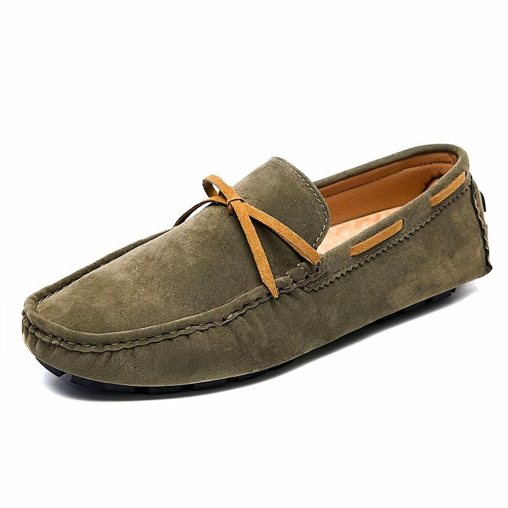 Classic suede-effect slip-on loafers for men