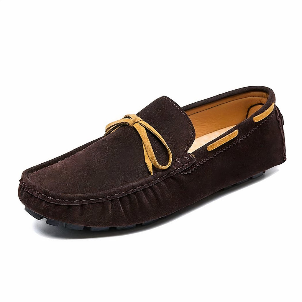 Classic suede-effect slip-on loafers for men
