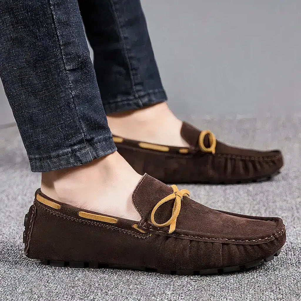 Classic suede-effect slip-on loafers for men