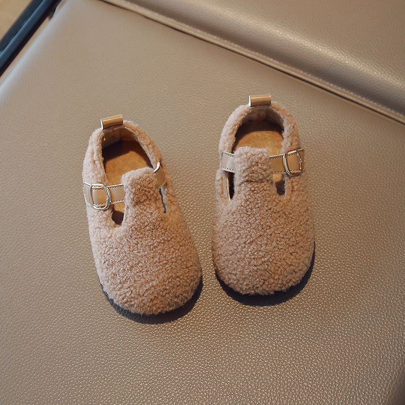 Faux fur loafers for kids